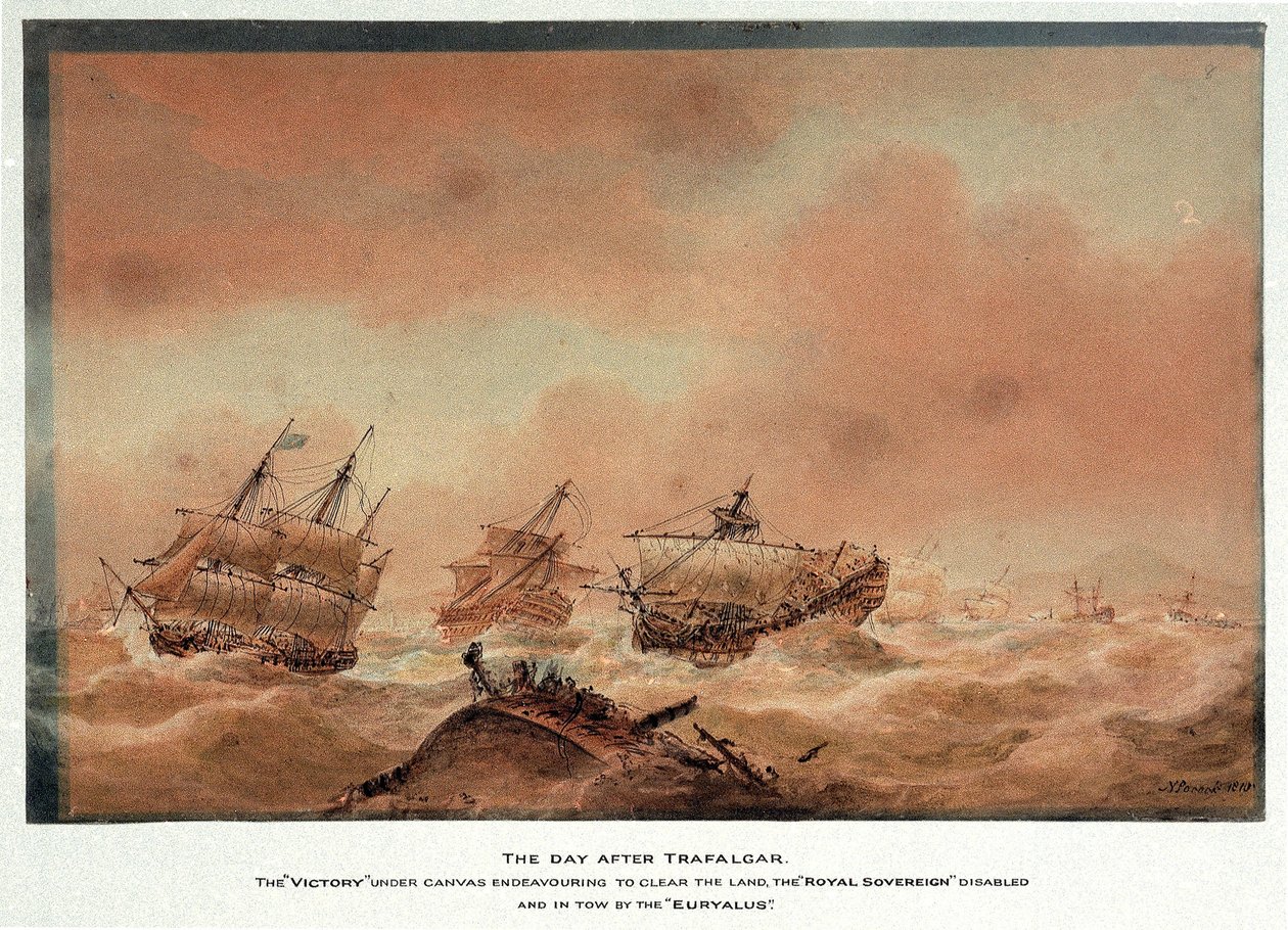 Den po bitvě u Trafalgaru od Nicholas Pocock