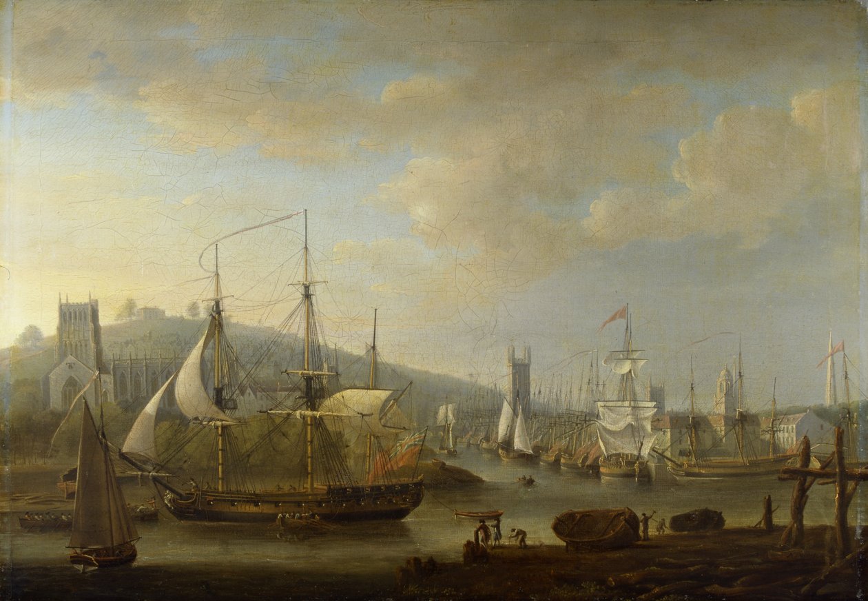 Pohled na Bristol Harbour ukazující katedrálu od Nicholas Pocock