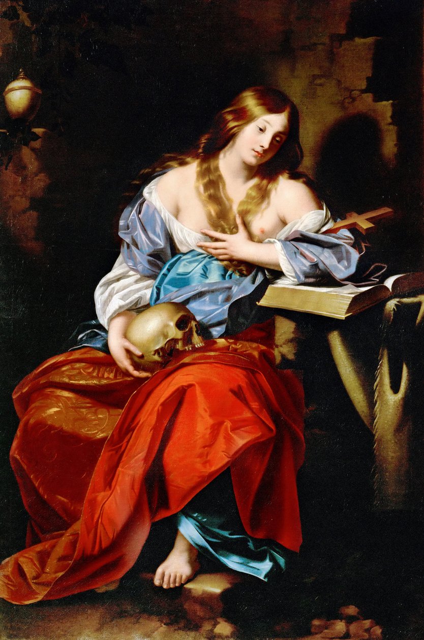 Marie Madeleine - Máří Magdalena, Renieri (Regnier), Niccolo (asi 1590-1667). Olej na plátně, c. 1655. Rozměr : 185x123,5 cm. Uměleckohistorické muzeum, Vienne od Nicholas Renieri