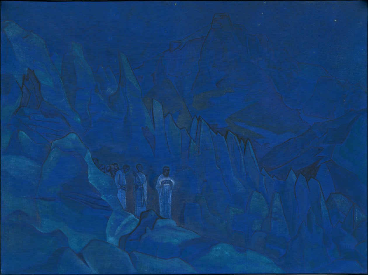 Burning of Darkness, série "Jeho země", 1924 od Nicholas Roerich