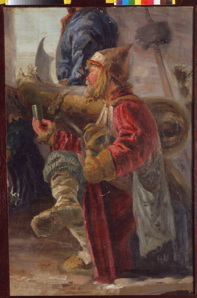 Ruský střelec v době potíží (1598-1613). Obraz Nicolase (Nicholas) Roericha (1874-1947), tempera na plátně od Nicholas Roerich