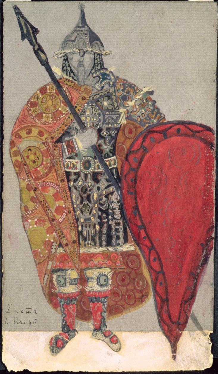 Kostýmní návrh opery "Princ Igor" od Aleksandra Borodina od Nicholas Roerich