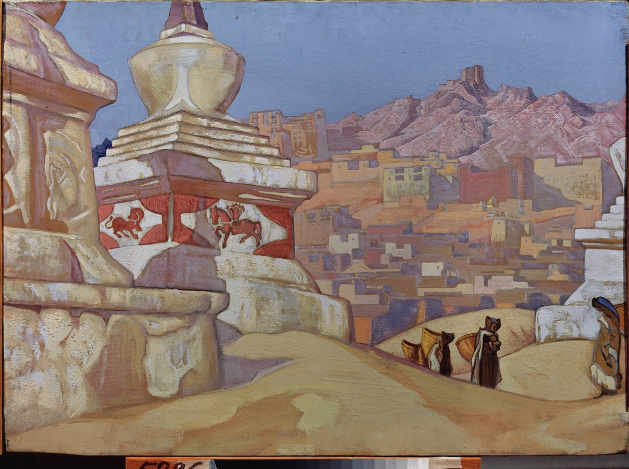 Kurýr štěstí (z apartmá Maitreya). tibetský buddhismus. Dílo Nicholase Roericha (1874-1947), tempera na kartonu od Nicholas Roerich