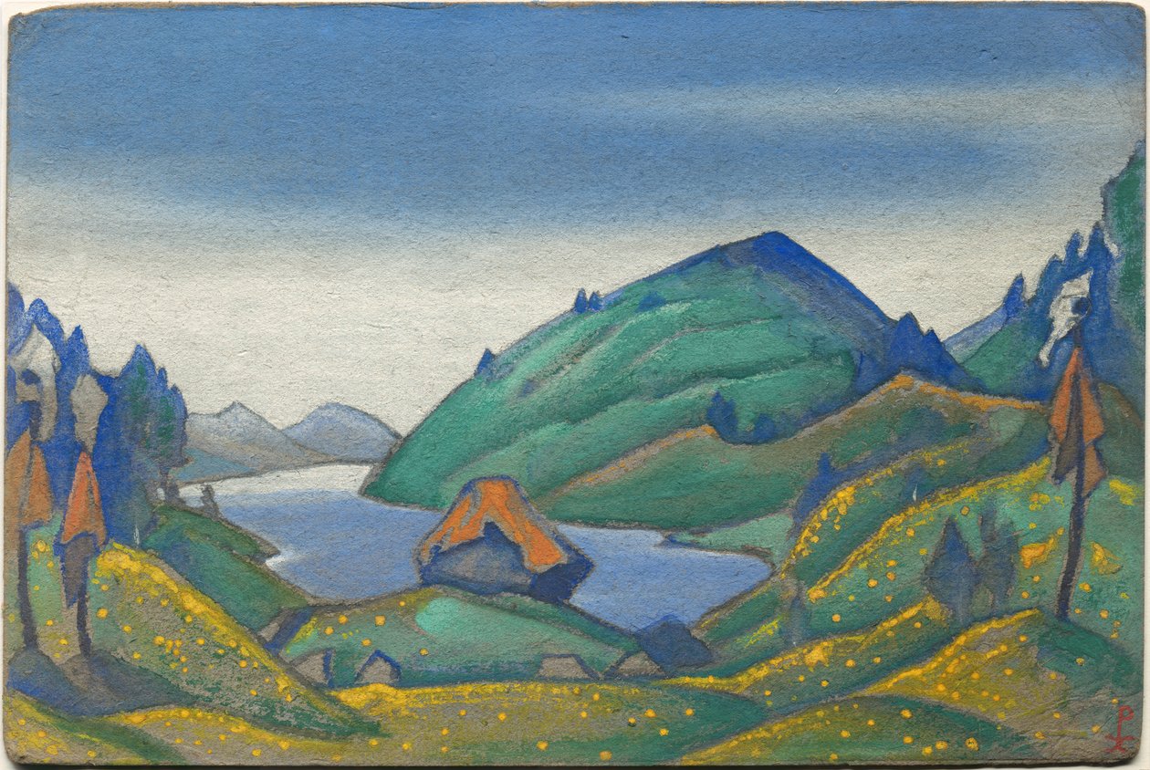 Scéna pro Stravinského balet "Svěcení jara", 1944 od Nicholas Roerich