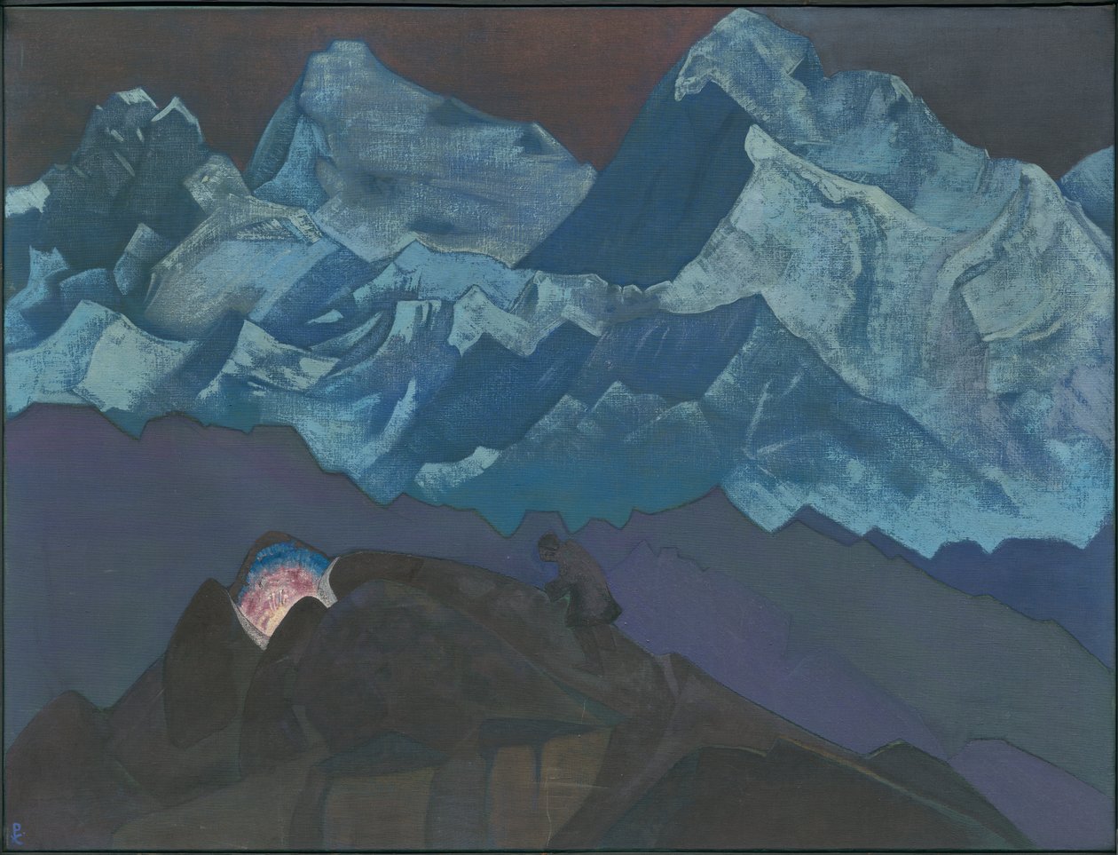 Ohnivý květ. ?Jeho země? série, 1924 od Nicholas Roerich