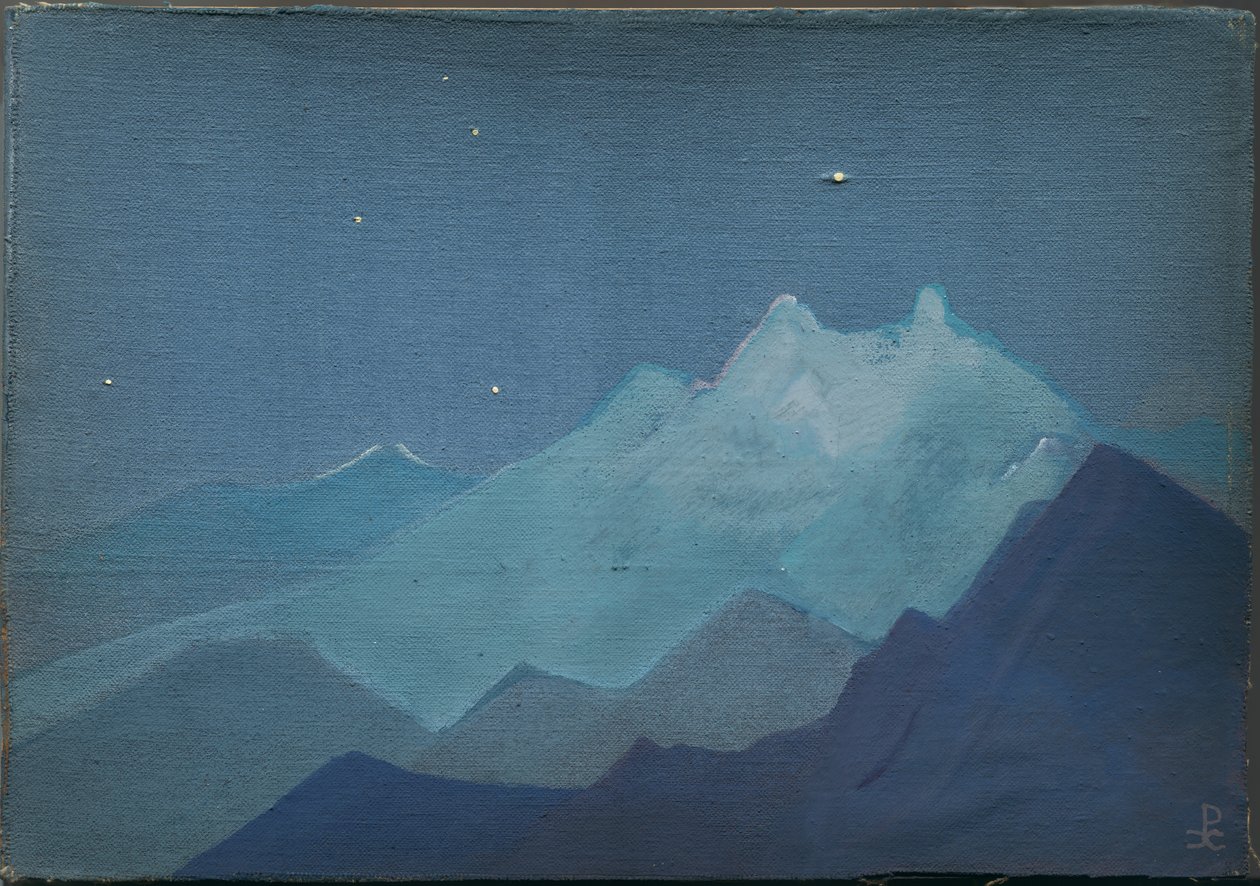 Himaláje, Měsíčné hory, skica, 1933 od Nicholas Roerich