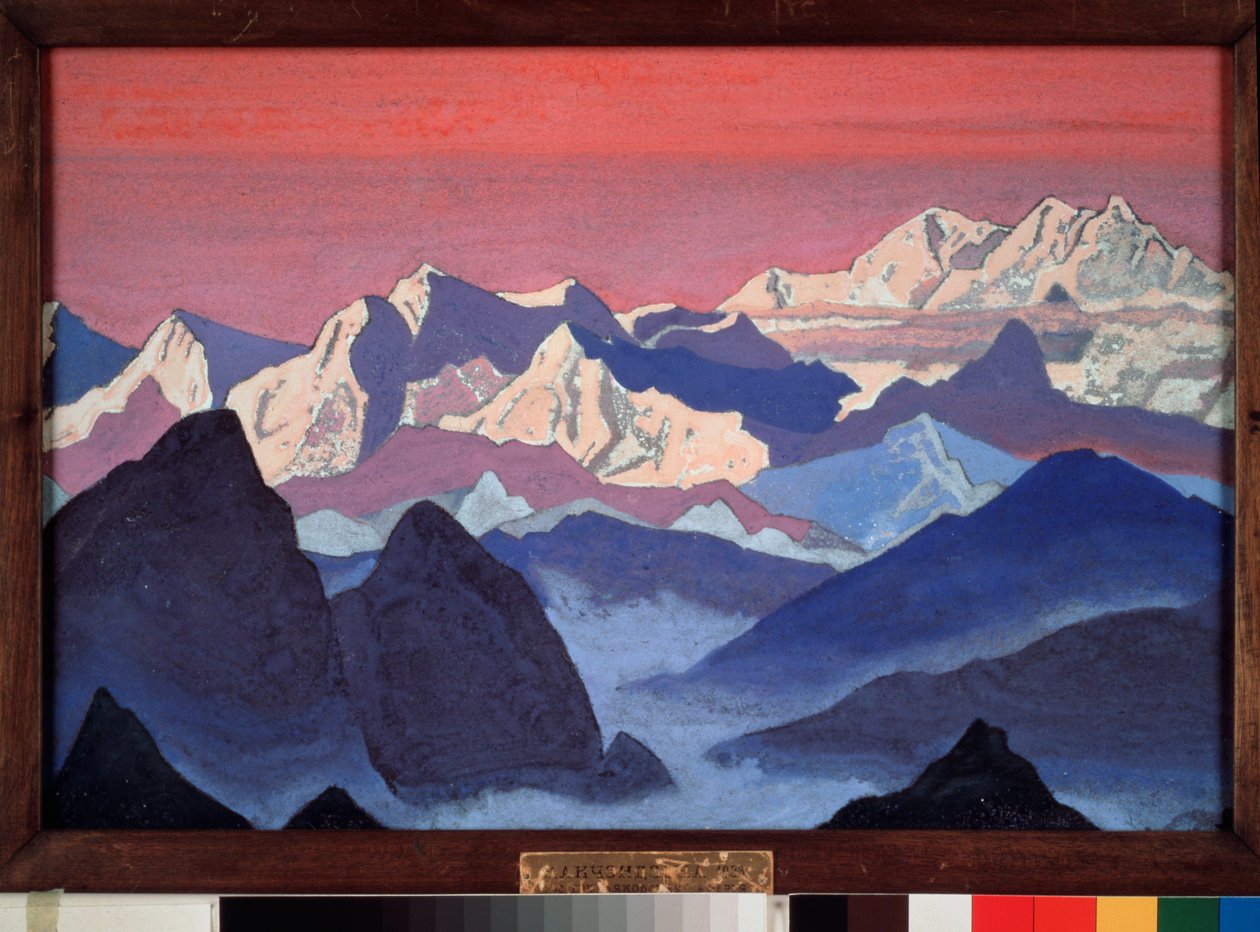 Kangchenjunga. Himaláje (Tibet). Obraz Nicolase (Nicholase) Roericha (1874-1947), tempera na plátně od Nicholas Roerich