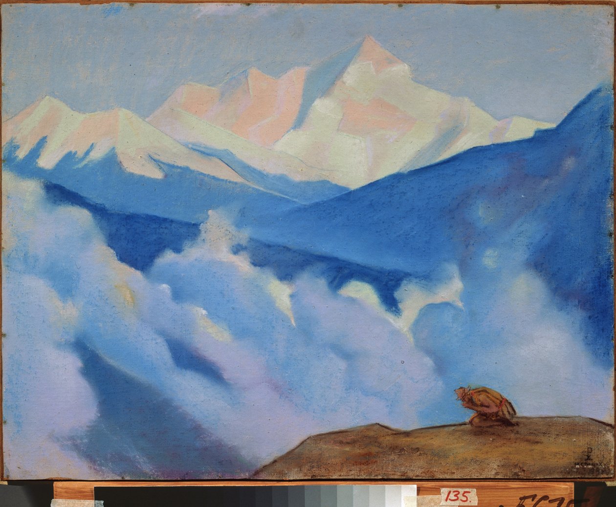 Himaláje (Tibet). Dílo Nicholase Roericha (1874-1947), tempera na kartonu od Nicholas Roerich