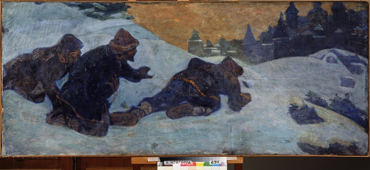 Špióni. Obraz Nicholas Roerich (1874-1947), tempera na plátně od Nicholas Roerich