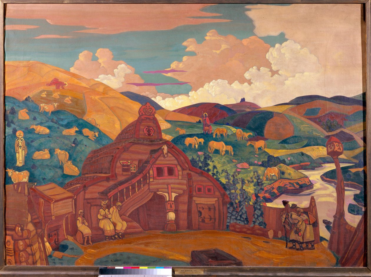Tři radosti. Obraz Nicolase (Nicholase) Roericha (1874-1947), tempera na plátně od Nicholas Roerich