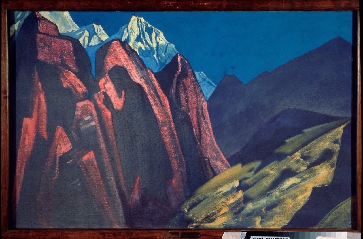 Jeho stín (Stín učitele). Dílo Nicolase (Nicholase) Roericha (1874-1947), tempera na plátně od Nicholas Roerich