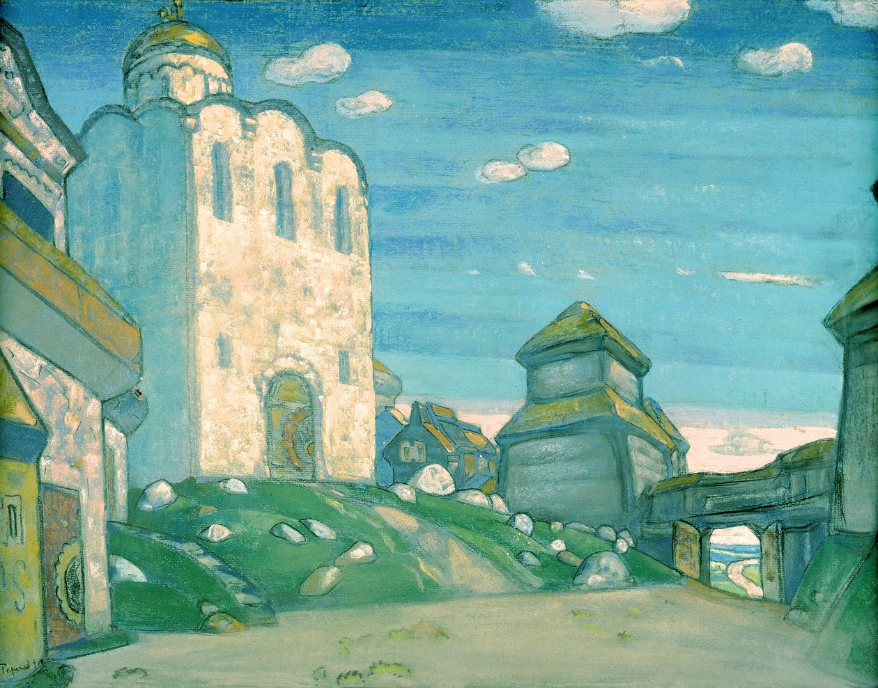 Scénický návrh k opeře Alexandra Borodina "Princ Igor", 1908 od Nicholas Roerich
