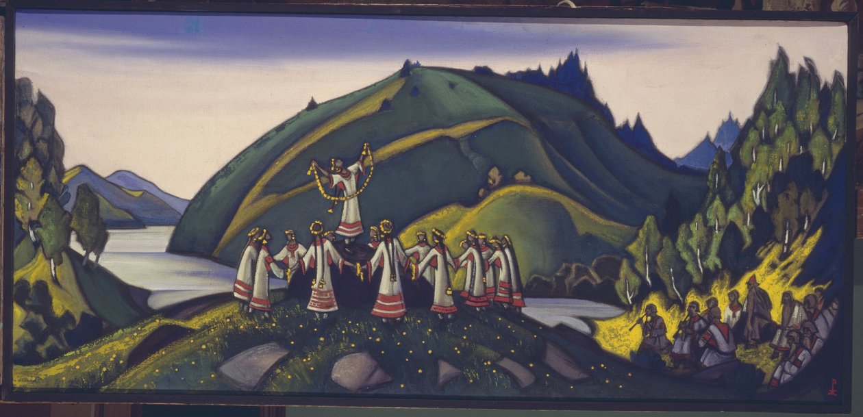 Scénografie k baletu Svěcení jara Le Sacre du Printemps I. Stravinského, 1945 od Nikolai Konstantinowitsch Roerich