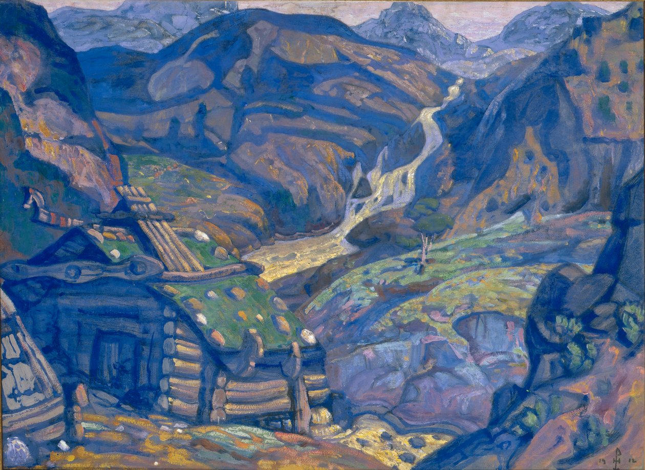 Scénografie k divadelní hře Peer Gynt od H. Ibsena, 1912 od Nikolai Konstantinowitsch Roerich