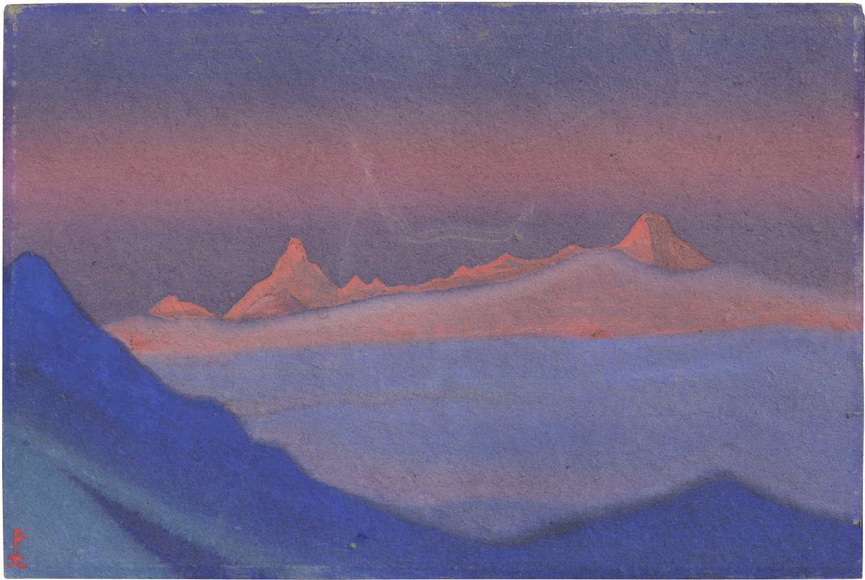 Tangla La par Roerich, Nicholas (1874-1947). Tempera na kartonu, rozměr : 30,5x45,7 od Nicholas Roerich