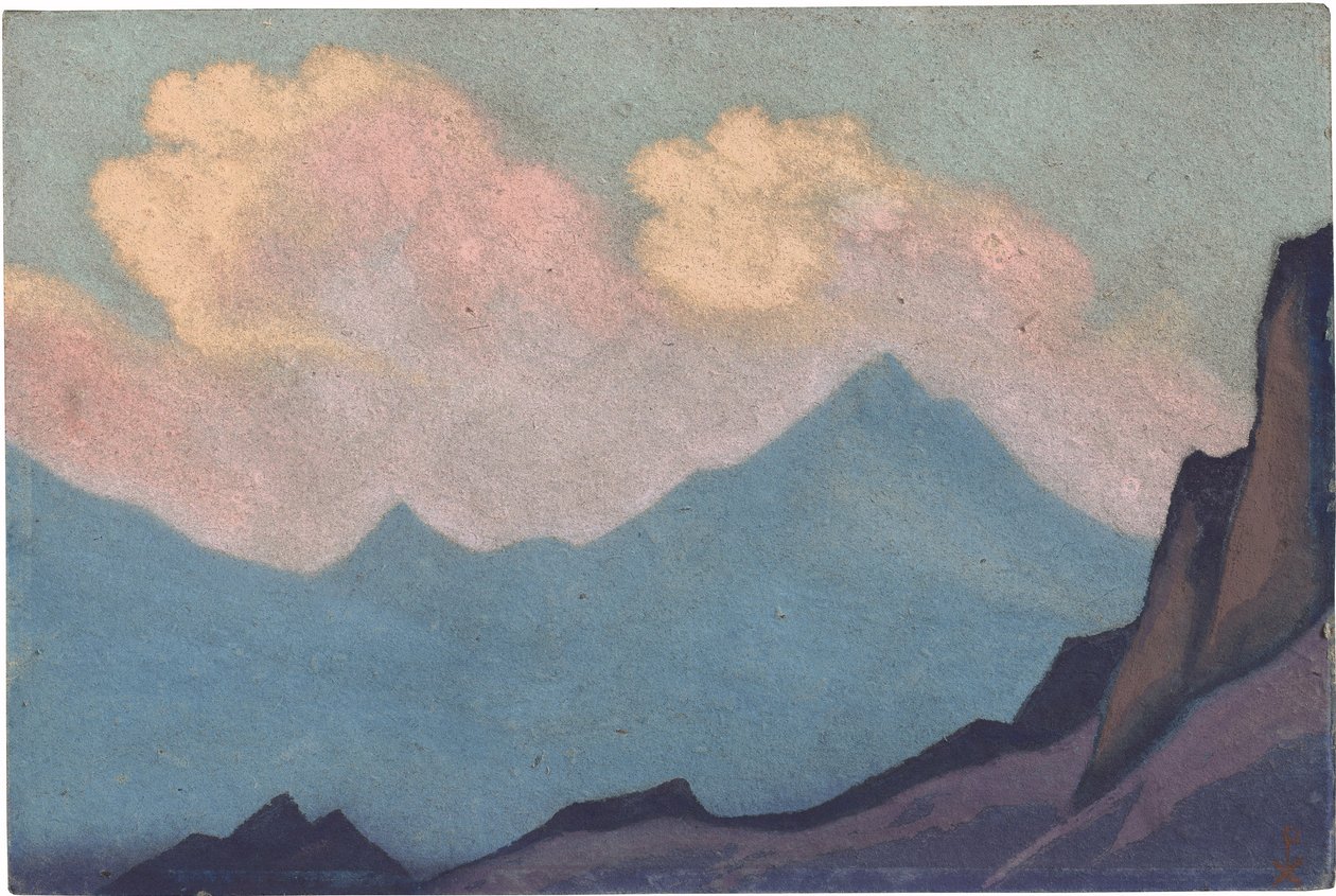 Himaláje par Roerich, Nicholas (1874-1947). Tempera na kartonu, rozměr : 30,5x45,7 od Nicholas Roerich