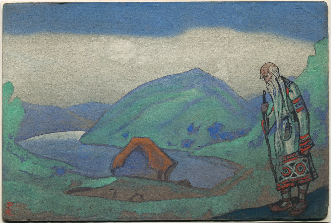 Mudrc, výprava a kostýmy pro Stravinského balet "Le Sacre du Printemps", 1944 od Nicholas Roerich