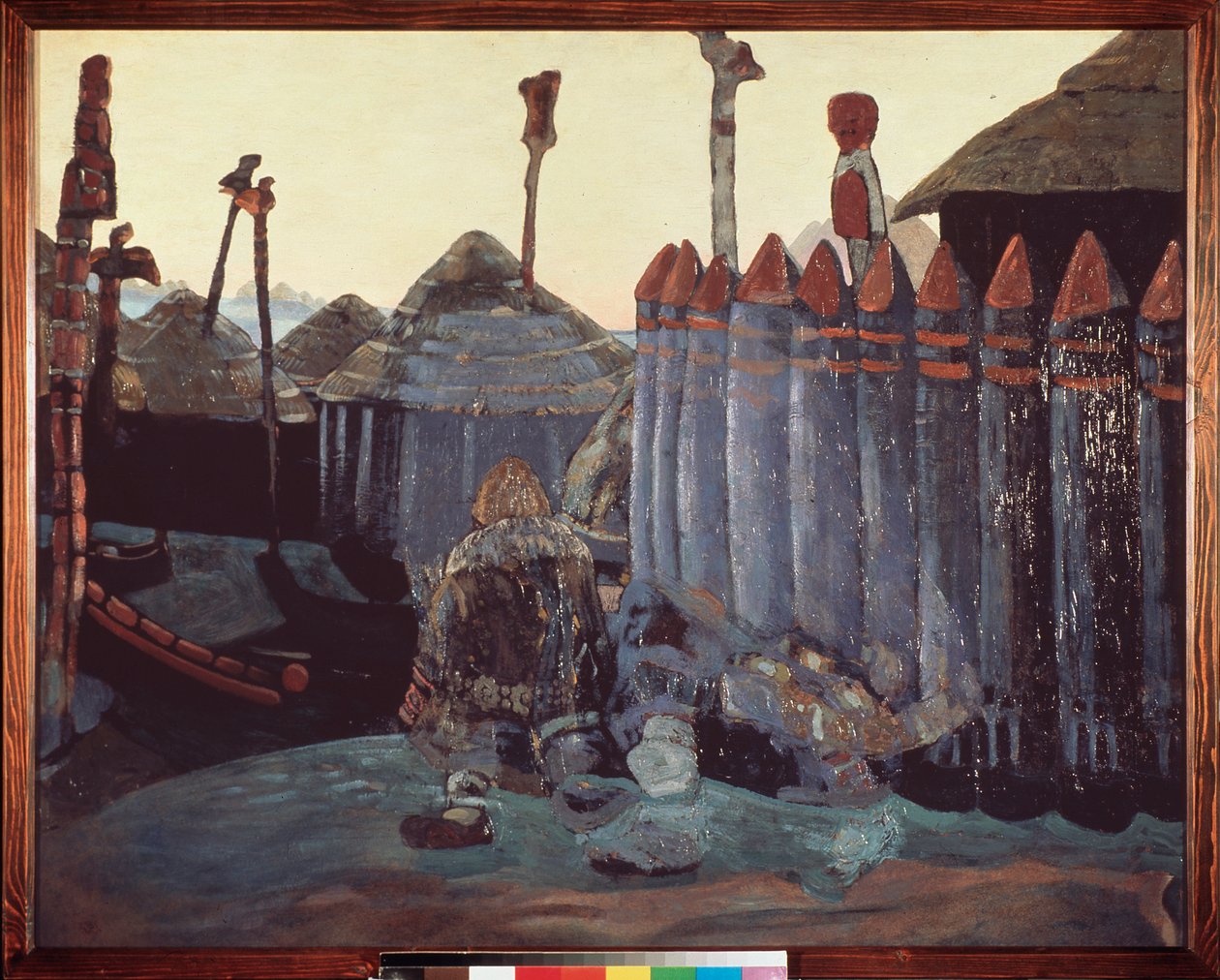 Pohanská mohyla. (Středověk, Ukrajina). Dílo Nicolase (Nicholase) Roericha (1874-1947), tempera na kartonu od Nicholas Roerich