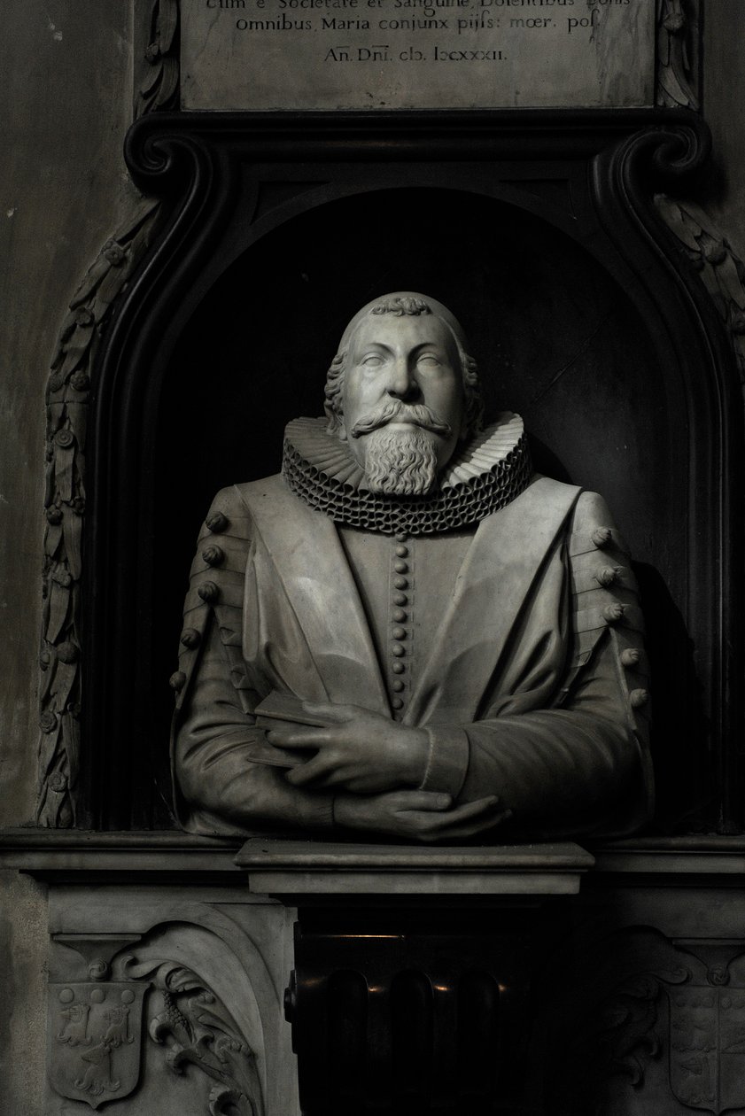 Památník Hugo Barker, 1632 (mramor) od Nicholas Stone