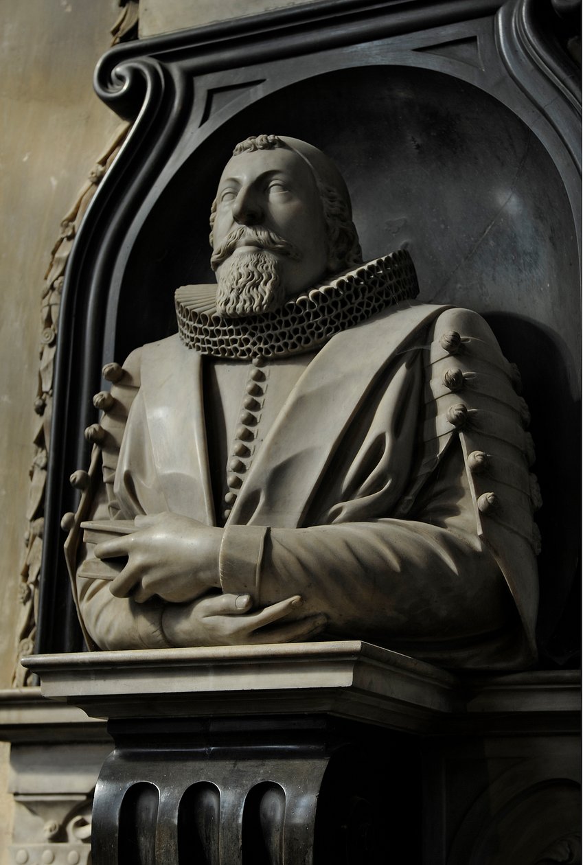 Památník Hugo Barker, 1632 (mramor) od Nicholas Stone