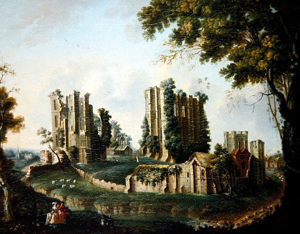 Rozsáhlý pohled na hrad Kenilworth (olej na plátně) od Nicholas Thomas (attr. to) Dall