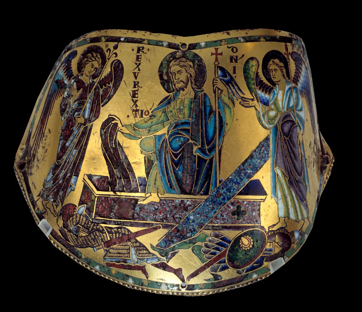 Armilla: Vzkříšení. Meuse měděný a smaltovaný slavnostní náramek. Dílna Nicolase Verduna (ca.1130/50-1205) Středověk, ca. 1170-1180. Paříž, Musee du Louvre od Nicholas of Verdun