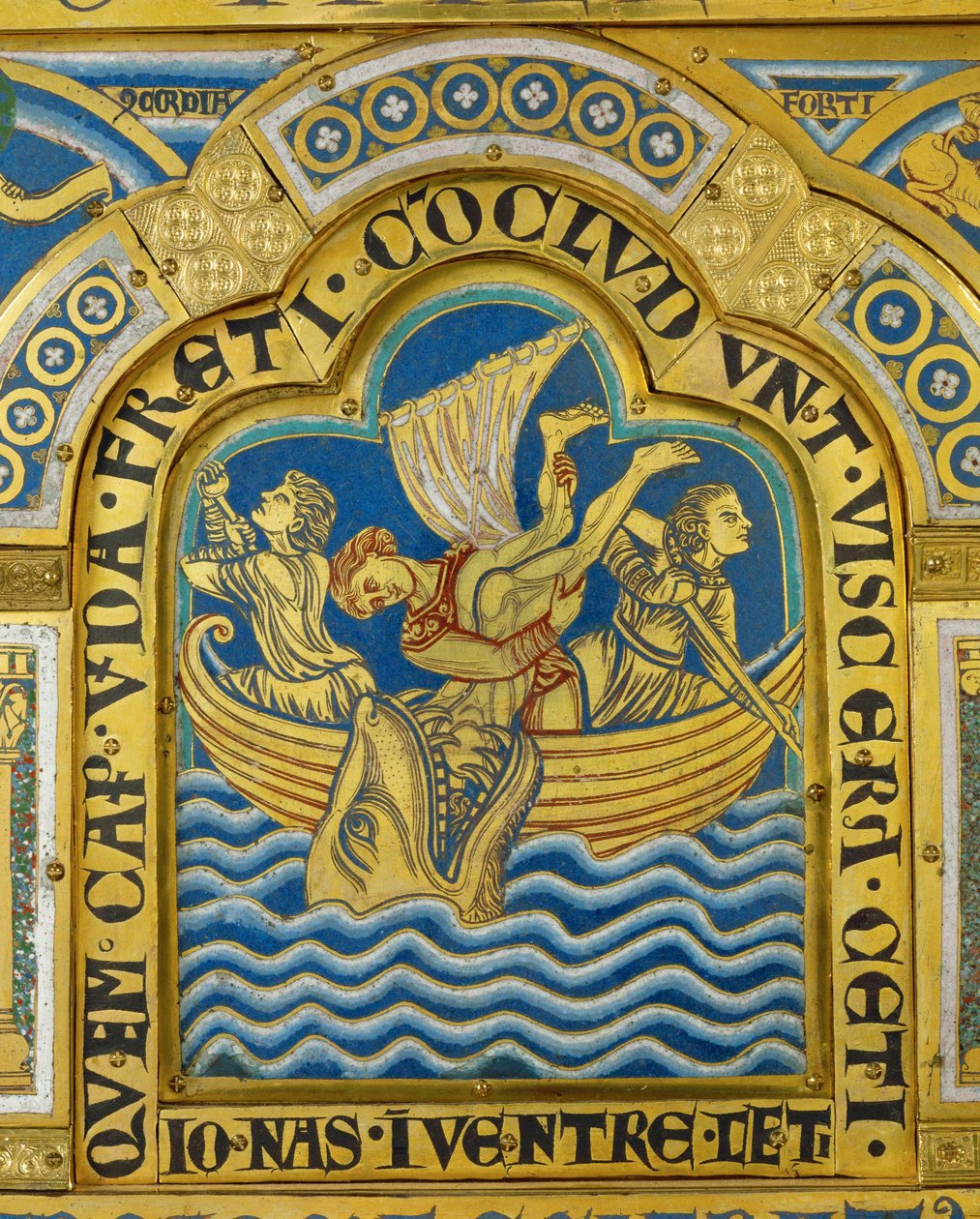 Jonáš a velryba z Verdunského oltáře... od Nicholas of Verdun