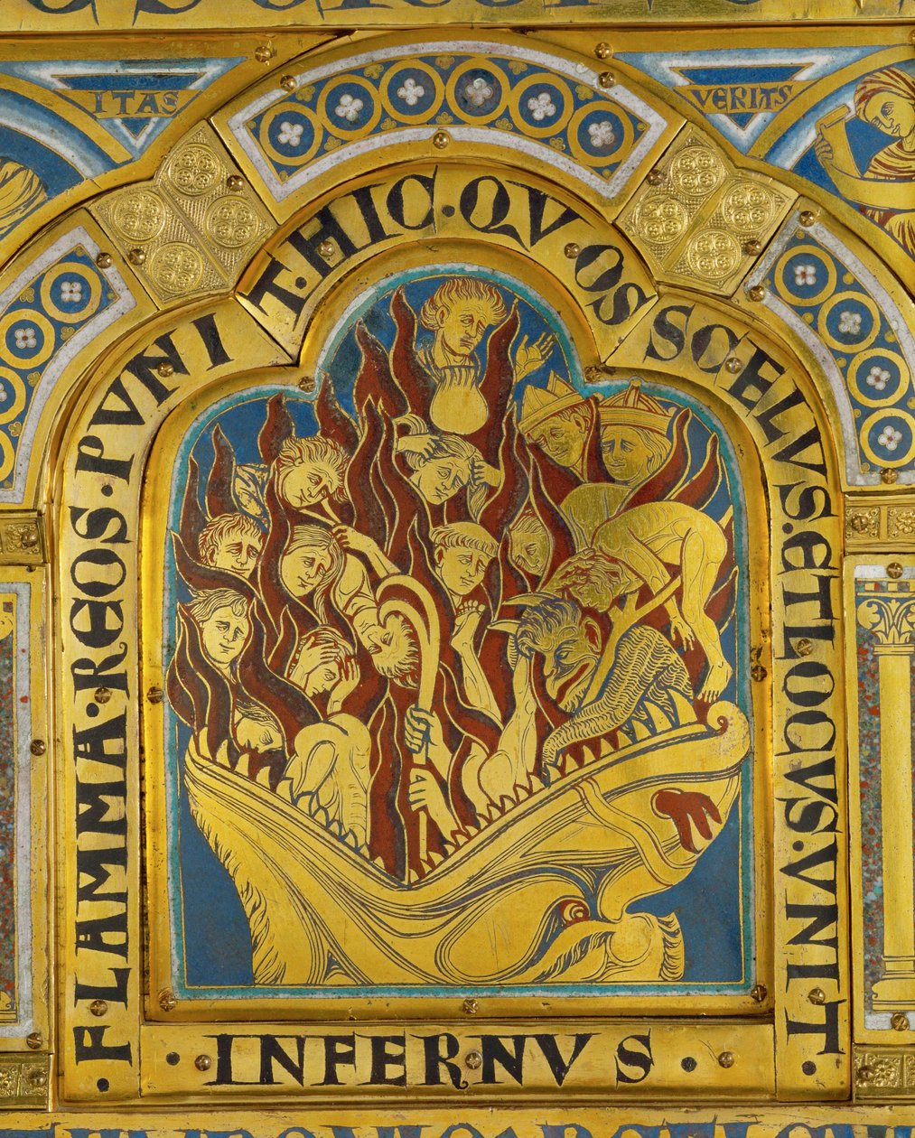 Zatracenci v pekle, z verdunského oltáře... od Nicholas of Verdun