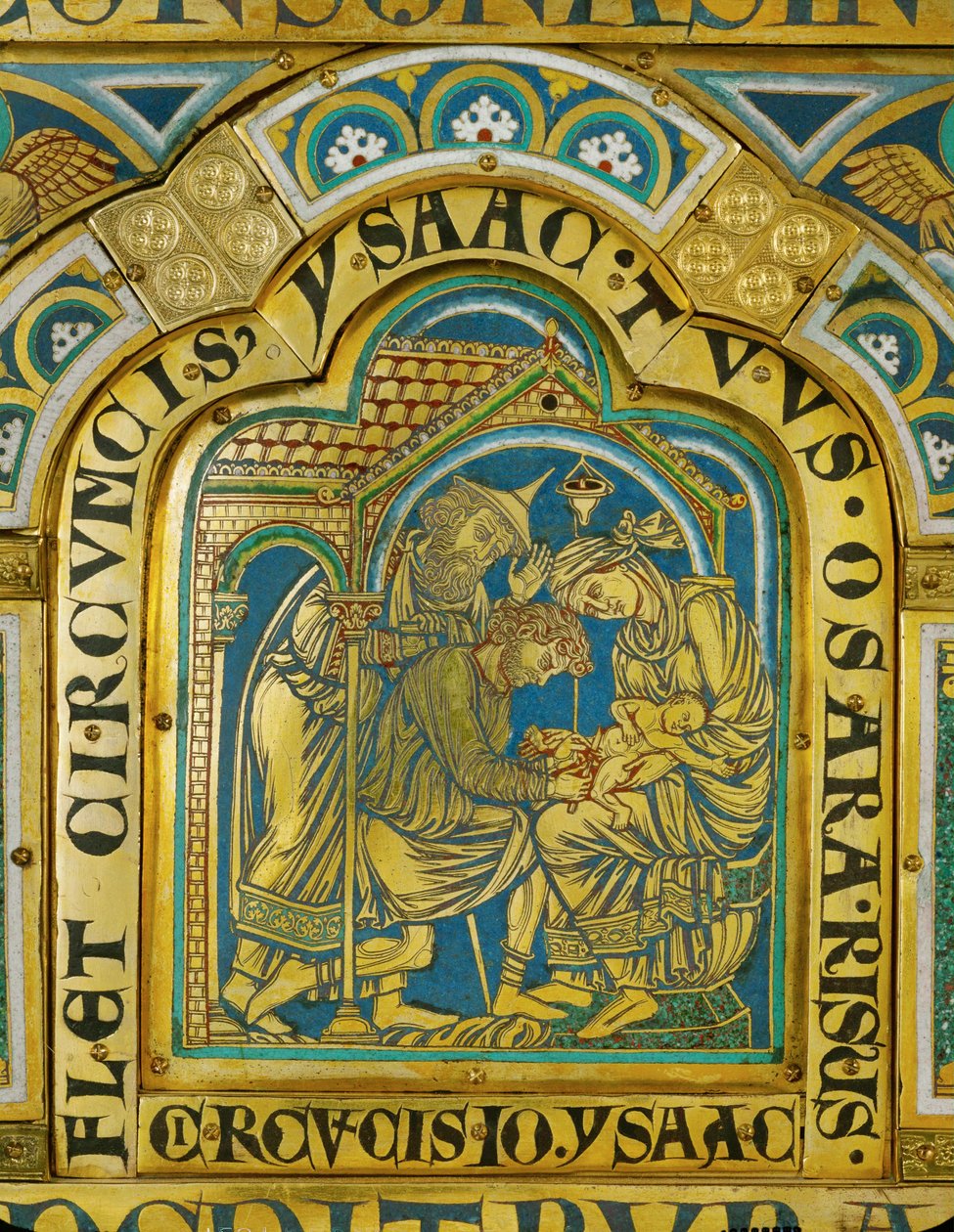 Izákova obřízka ... (smalt na pozlacené mědi) od Nicholas of Verdun