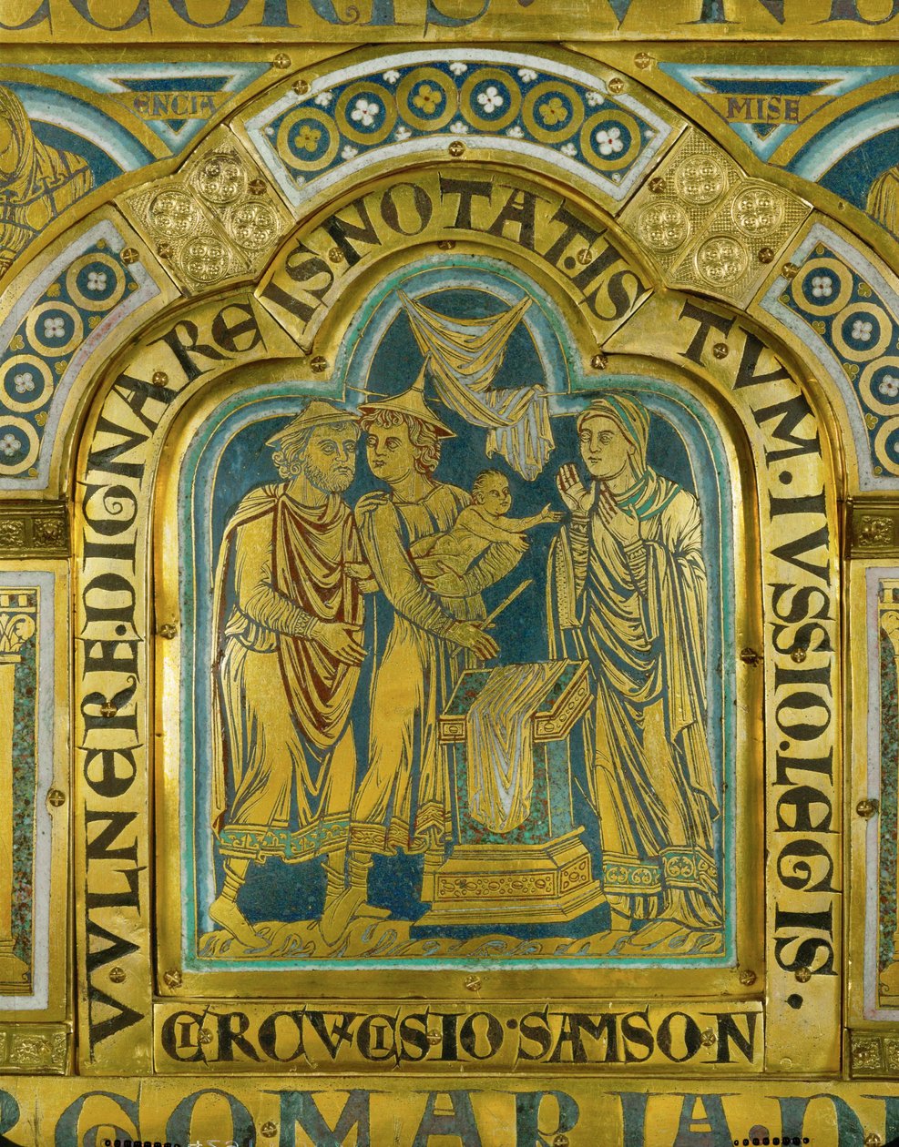 Samsonova obřízka ... (smalt na zlacené mědi) od Nicholas of Verdun
