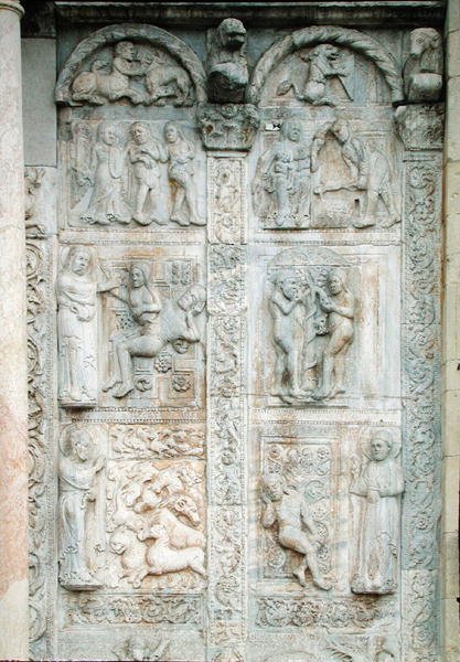 Příběh Adama a Evy, z jižní strany západní verandy, c.1120-38 (mramor) od Nicholaus Nicholaus
