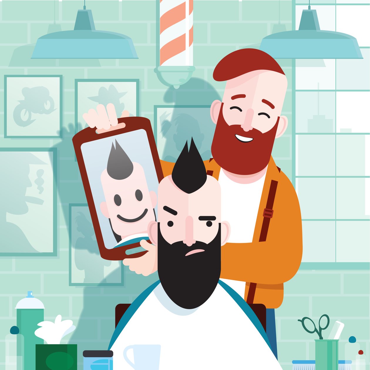 Hipster Barber, 2023 (digitální) od Nick Diggory