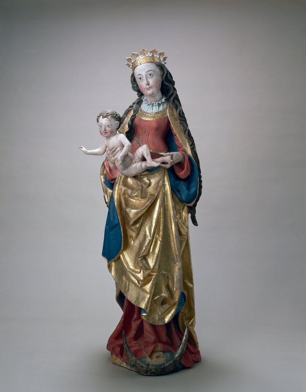Panna a dítě, cca 1500-10 (malované a zlacené lipové dřevo) od Niclaus the Elder attr. to Weckman
