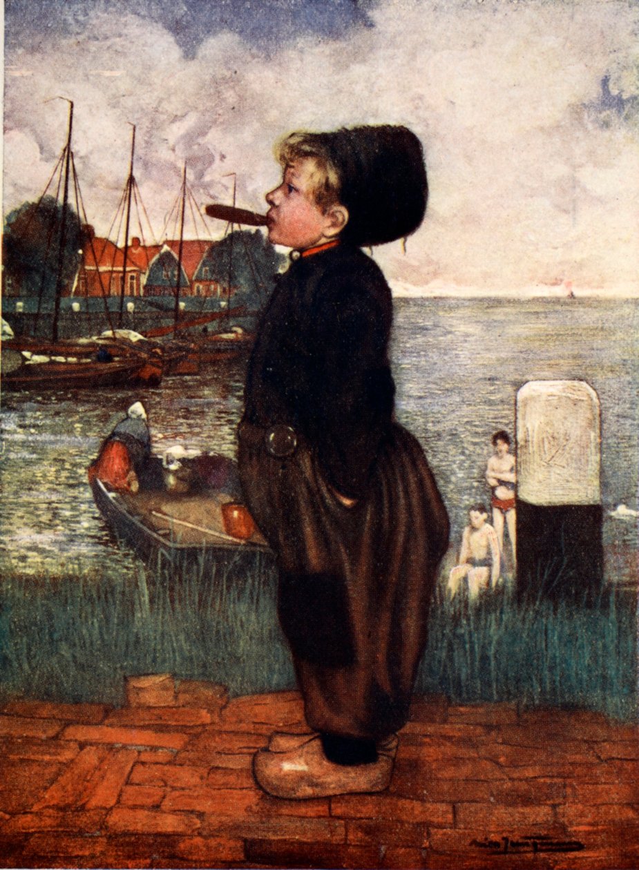 Chlapec kouří, Volendam, 1904 od Nico Jungman