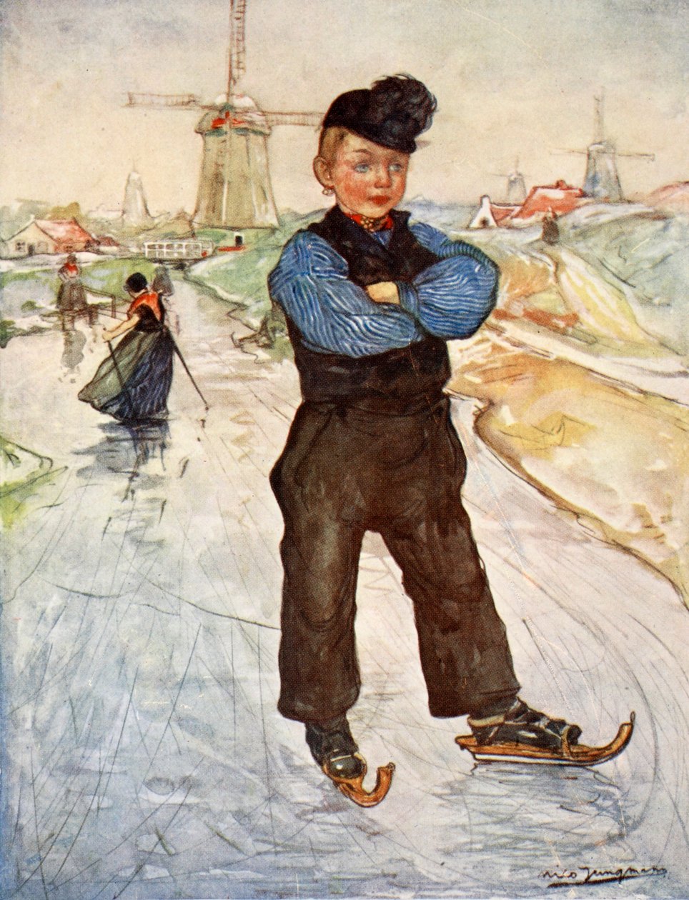 Rolnický chlapec z Veere na bruslích, 1904 od Nico Jungman