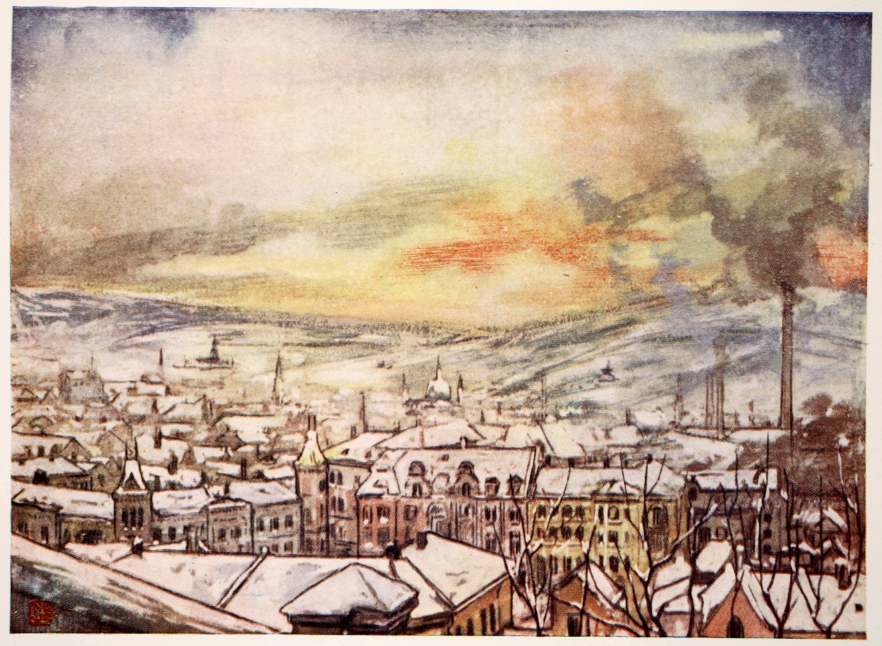 Pohled na Christianii z ptačí perspektivy, 1905 od Nico Jungman