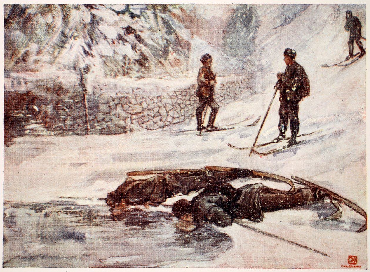 Lyžaři pijí husí víno, 1905 od Nico Jungman