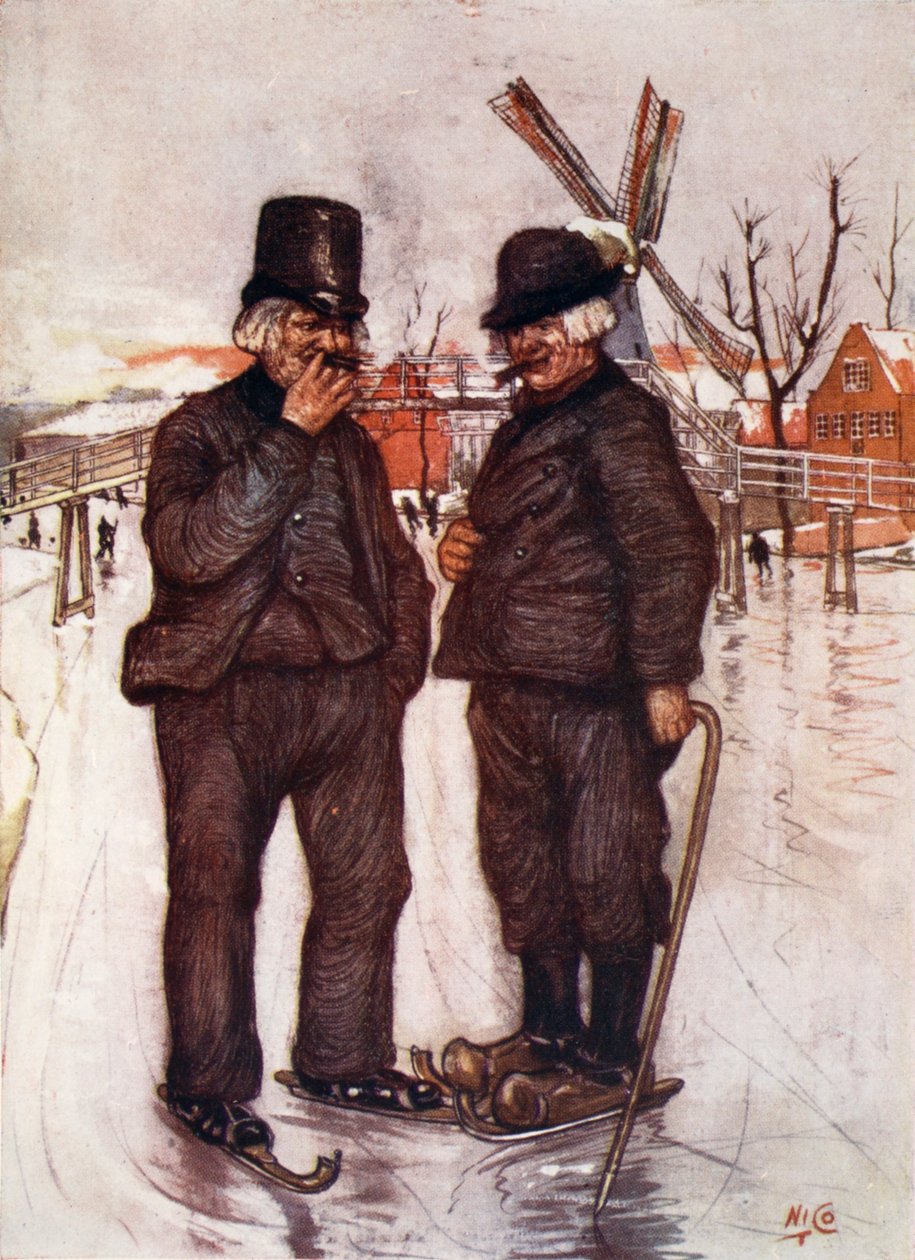 Staří Holanďané na bruslích, 1904 od Nico Jungman
