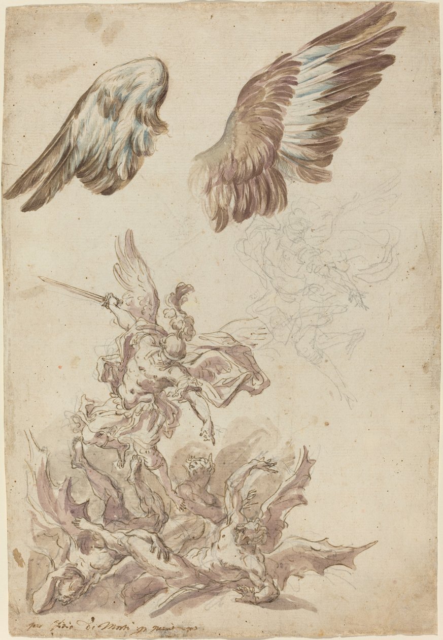 Studie pro Saint Michael Defeating the Rebel Angels od Nicolò Ricciolini