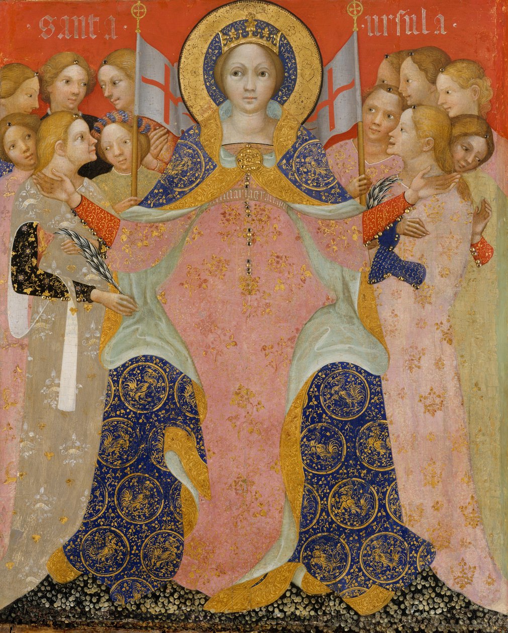 Svatá Uršula a její panny, kolem 1410 (tempera a zlato na dřevě) od Nicolò di Pietro