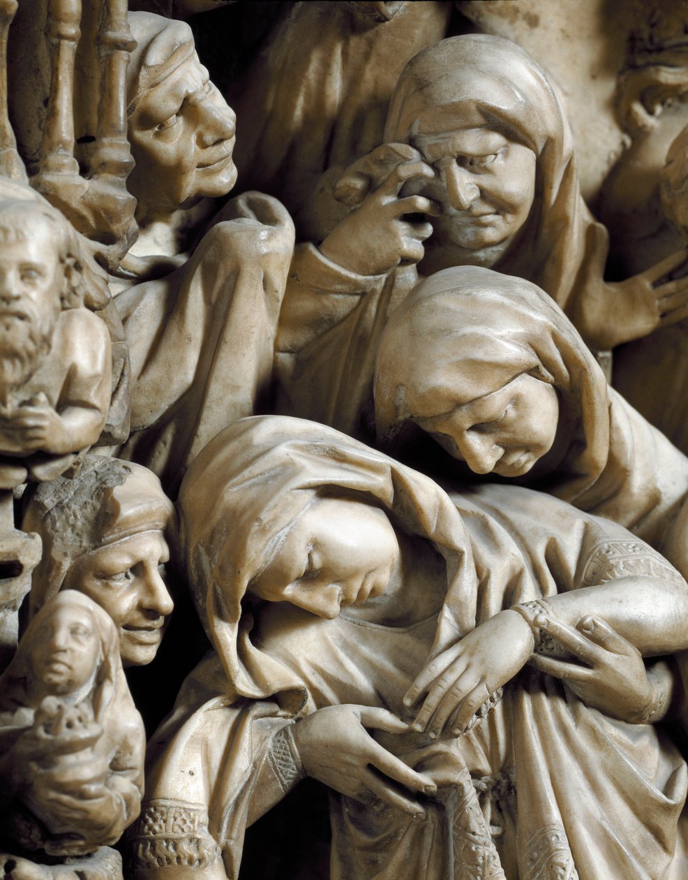 Gotické umění: “” Ukřižování”” Reliéfní detail mramorové kazatelny od Nicoly Pisana (1215/20-1278/84) (detail z kazatelny) 1266-1268 - Cathedrale Notre-Dame-de-l