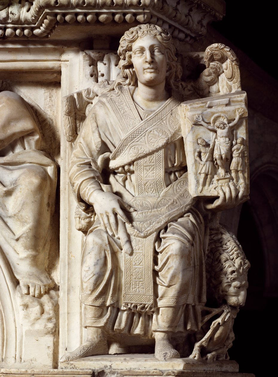 St John Baptist, rohová socha z kazatelny, Baptisterium St John od Nicola Pisano