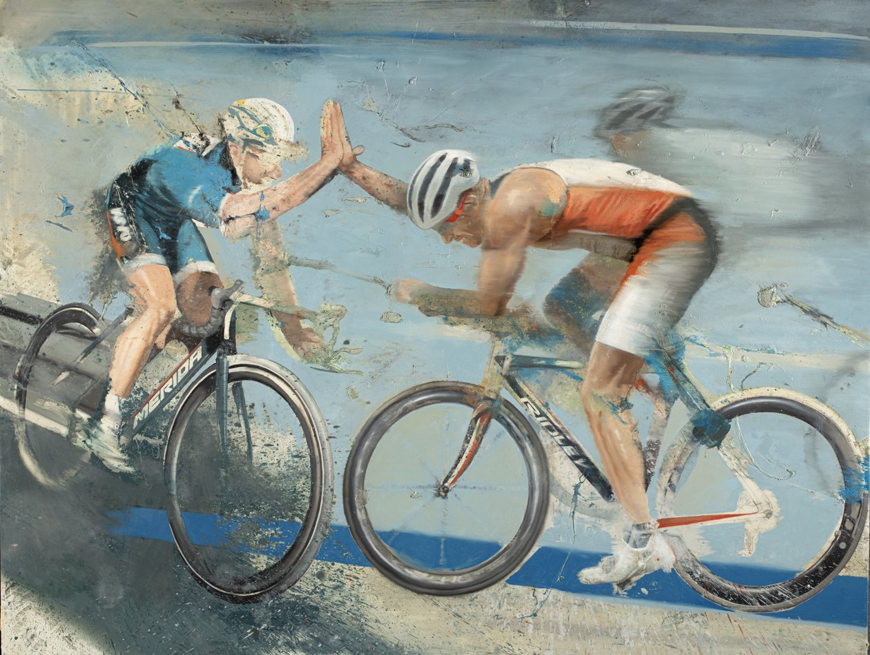 Cyklisté, 2021 (olej na plátně) od Nicola Pucci