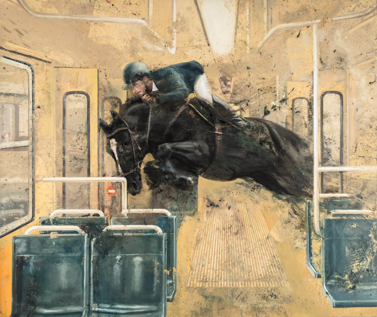 Tramvajový skok III, 2019 (olej na plátně) od Nicola Pucci