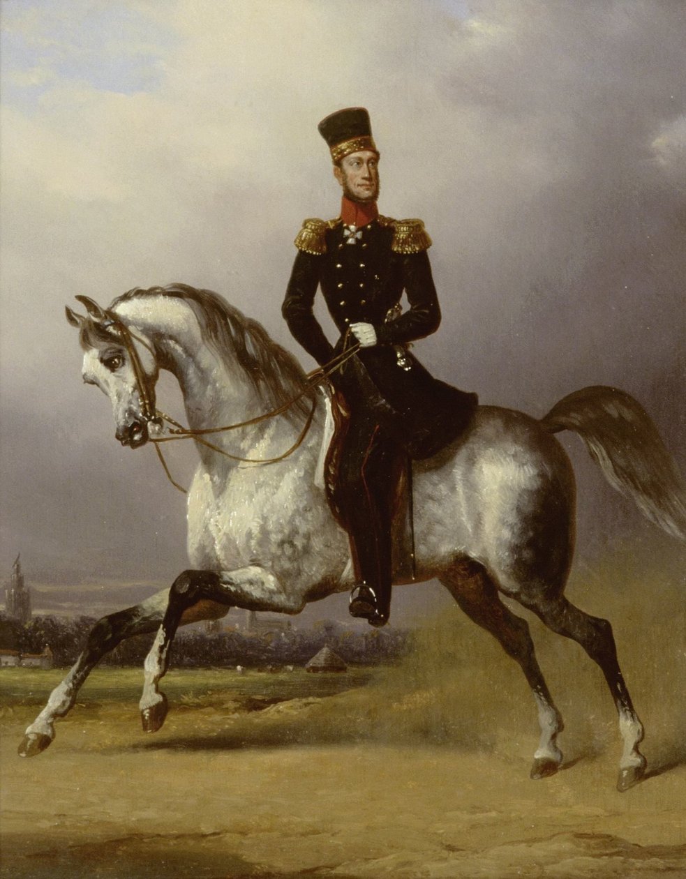 Jezdecký portrét Viléma II., nizozemského krále od Nicolaas Pieneman (attributed to)