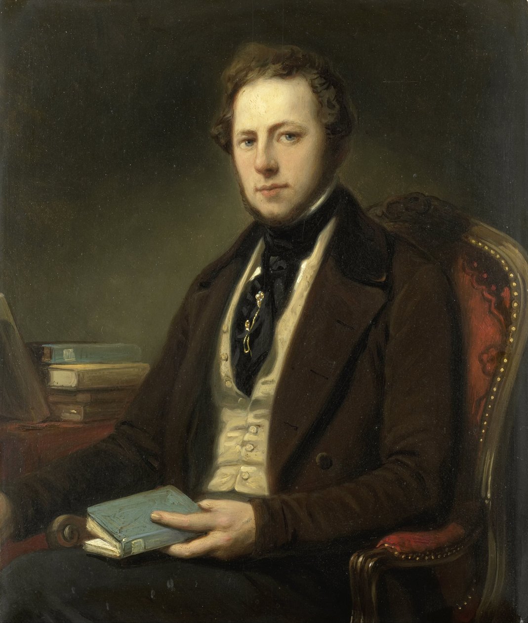 Portrét muže, možná Petrus Augustus de Genestet (1829-1861) od Nicolaas Pieneman (attributed to)