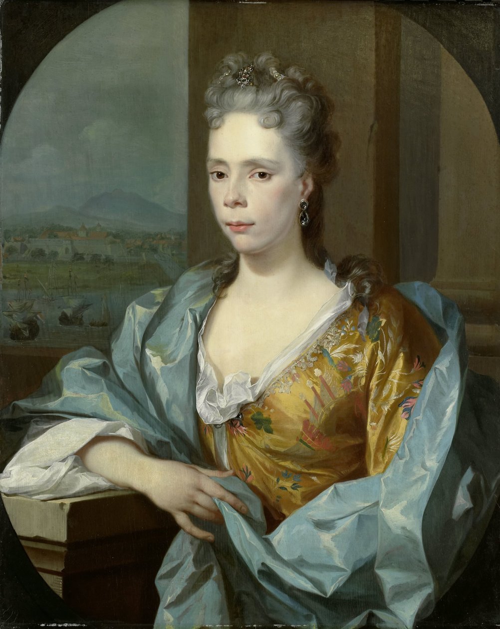 Portrét Elisabeth van Riebeeck, dcery Abrahama van Riebeecka, manželky Gerarda van Oostena od Nicolaas Verkolje
