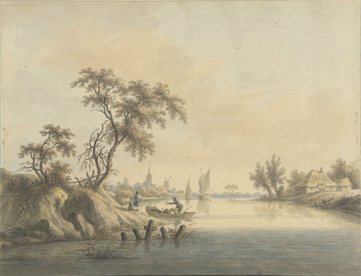 Pohled na vesnici Elst aan de Maas od Nicolaas Wicart