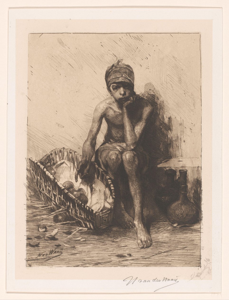 prodavač ovoce od Nicolaas van der Waay (signed by artist)