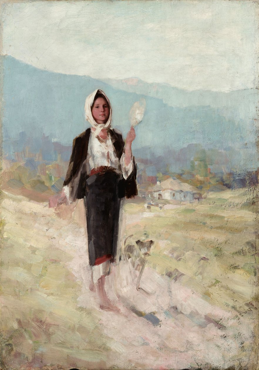 Rolnická žena s vřetenem od Nicolae Grigorescu